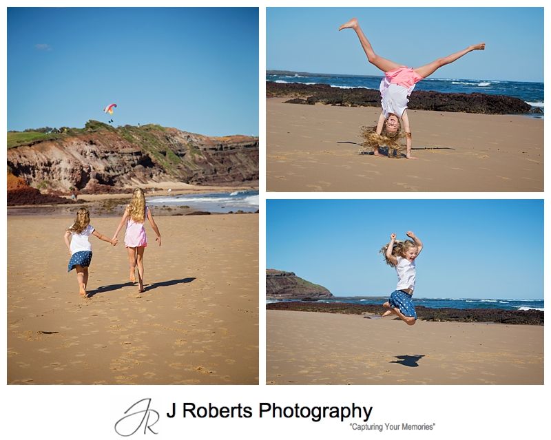 Stunning Family Portrait Photography Sydney Family Fun at Long Reef Beach with warm afternoon light